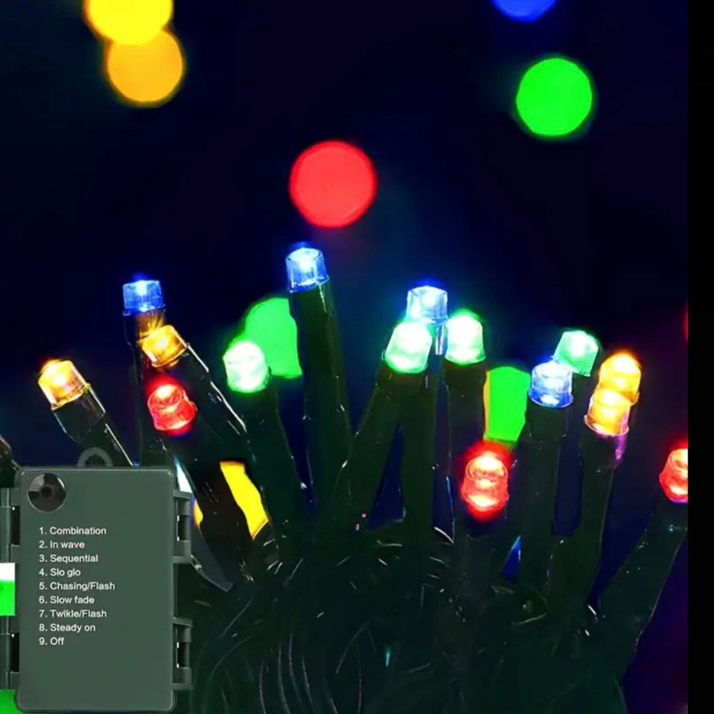 100 LED الأضواء الزخرفية الأضواء تضيء أي مساحة مع هذه الأضواء سلسلة LED الملونة! مثالي للمهرجانات أو الحفلات أو ديكور المنزل. من السهل توصيلها واستخدامها - إضافة سحر فوري إلى محيطك.