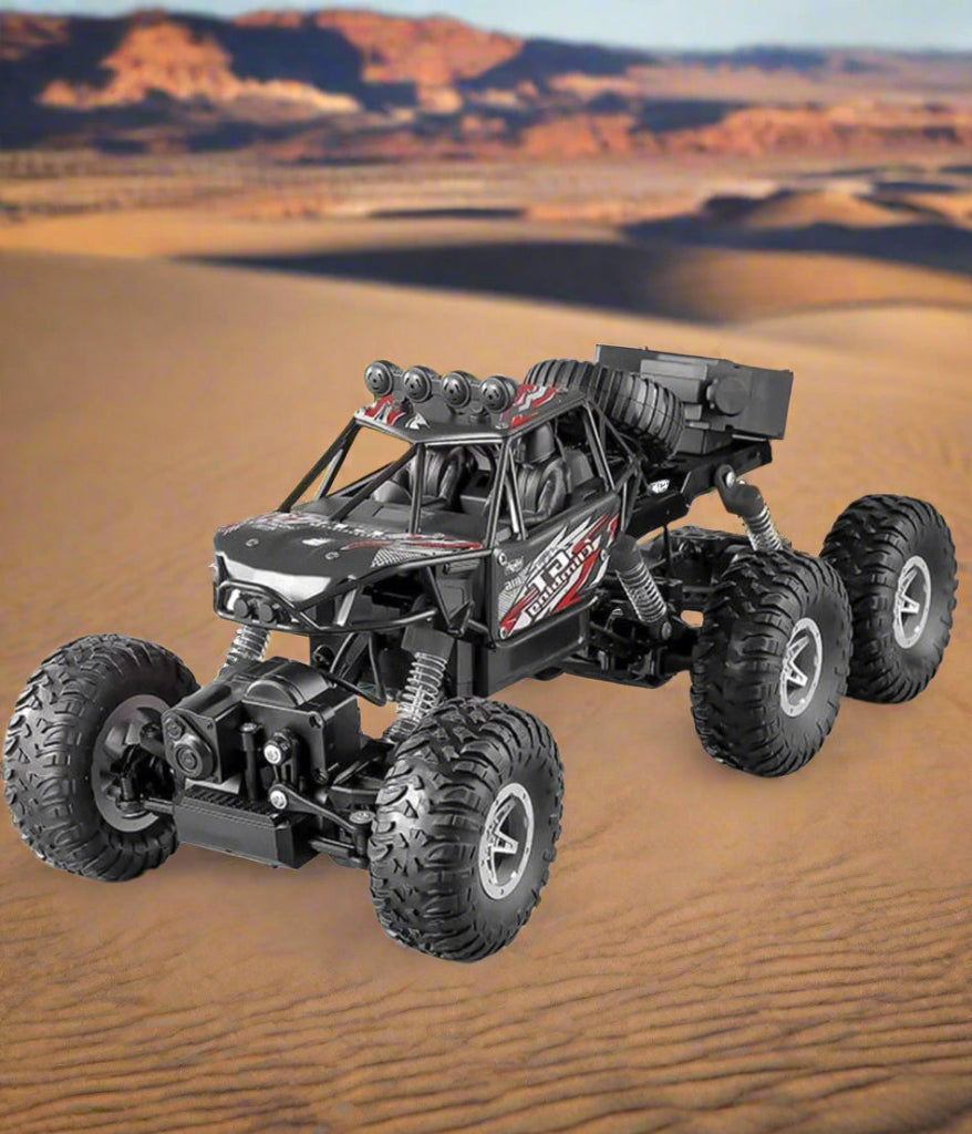 4WD Six-Wheel RC Cars 1/16 Scale Alloy Remote Control Car, 2.4GHz Rechargeable Electric Hobby Toy High Speed 15 km/h Stunt Drift Off-Road Vehicle Toy Gifts for Boys Girls Birthday