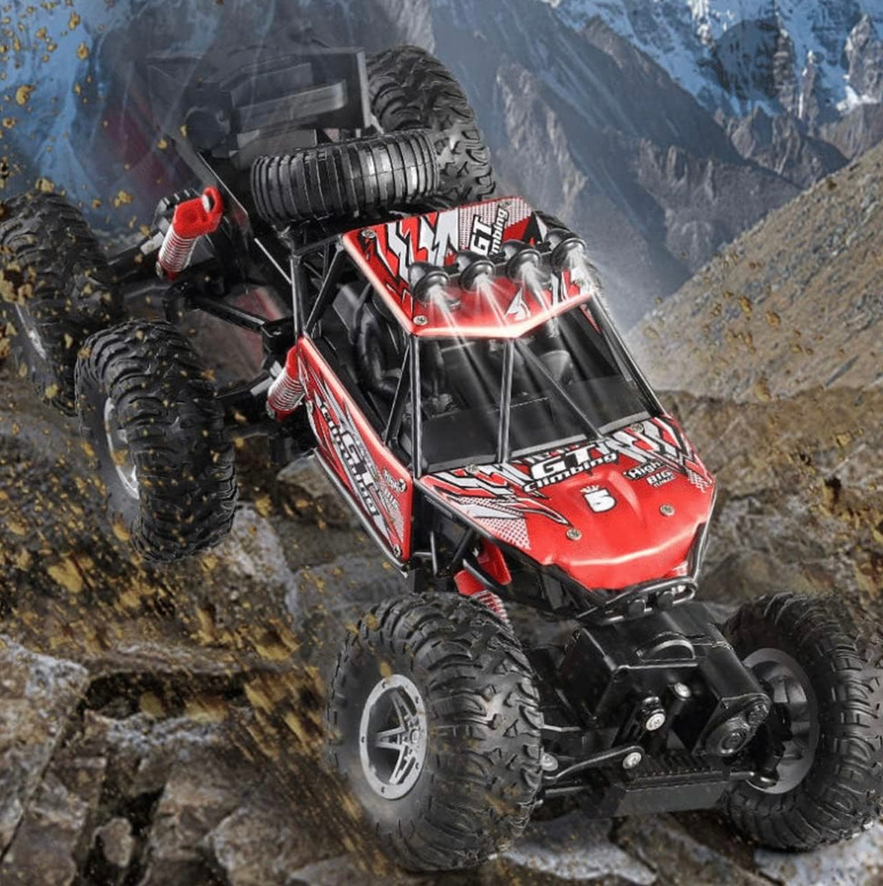 4WD Six-Wheel RC Cars 1/16 Scale Alloy Remote Control Car, 2.4GHz Rechargeable Electric Hobby Toy High Speed 15 km/h Stunt Drift Off-Road Vehicle Toy Gifts for Boys Girls Birthday
