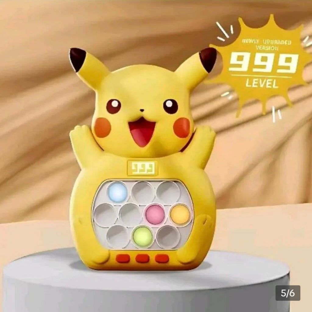 Pokemon Pikachu Quick Push Game Console تم ترقيته Fingertip Press It Compety Squeez