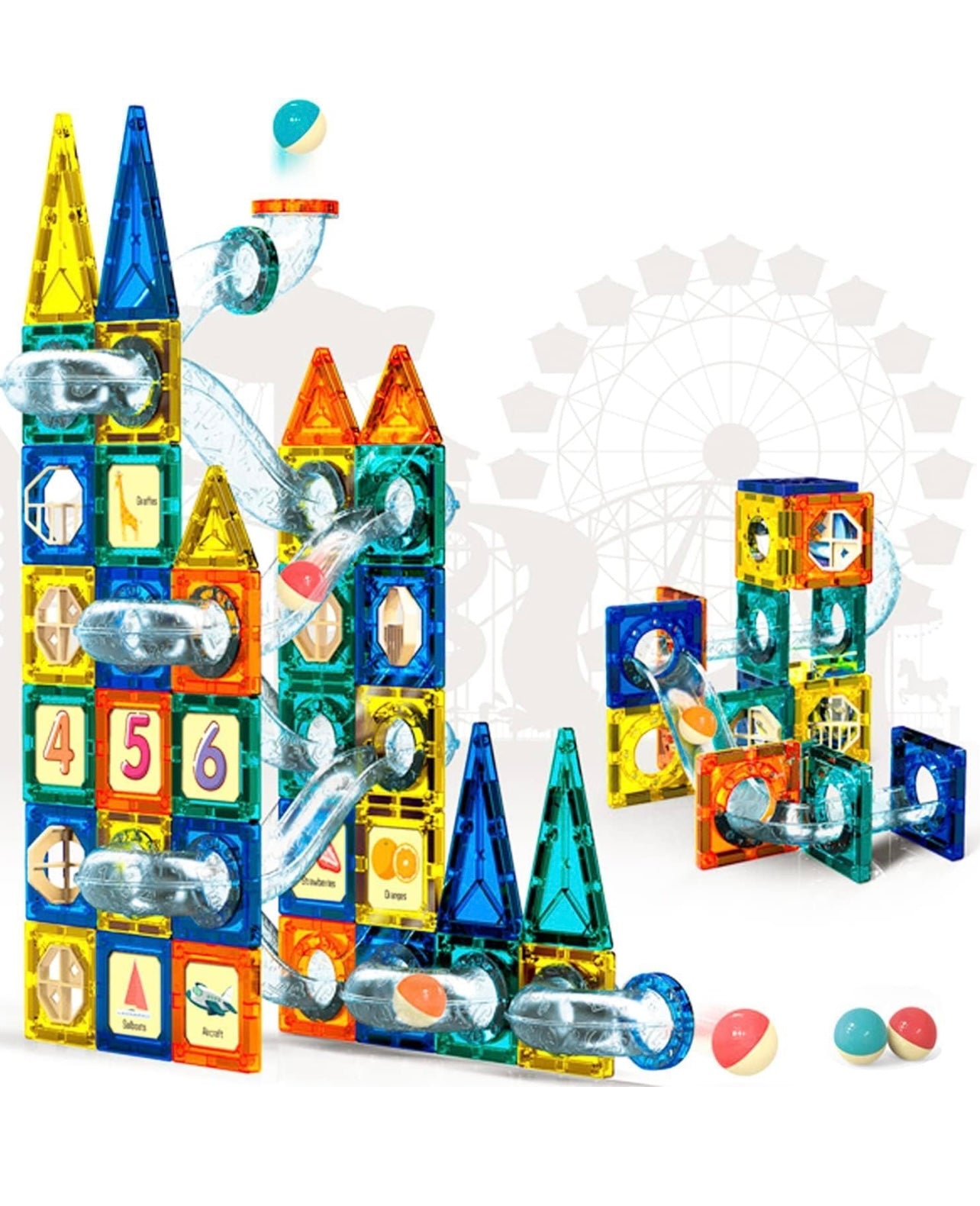 97 pcs Magnetic Building Blocks, STEM Educational Toys, Family Themed, ABS Material, for Ages 3-8, Creative Play and Learning Kit for Boys and Girls