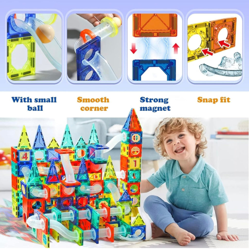 97 pcs Magnetic Building Blocks, STEM Educational Toys, Family Themed, ABS Material, for Ages 3-8, Creative Play and Learning Kit for Boys and Girls