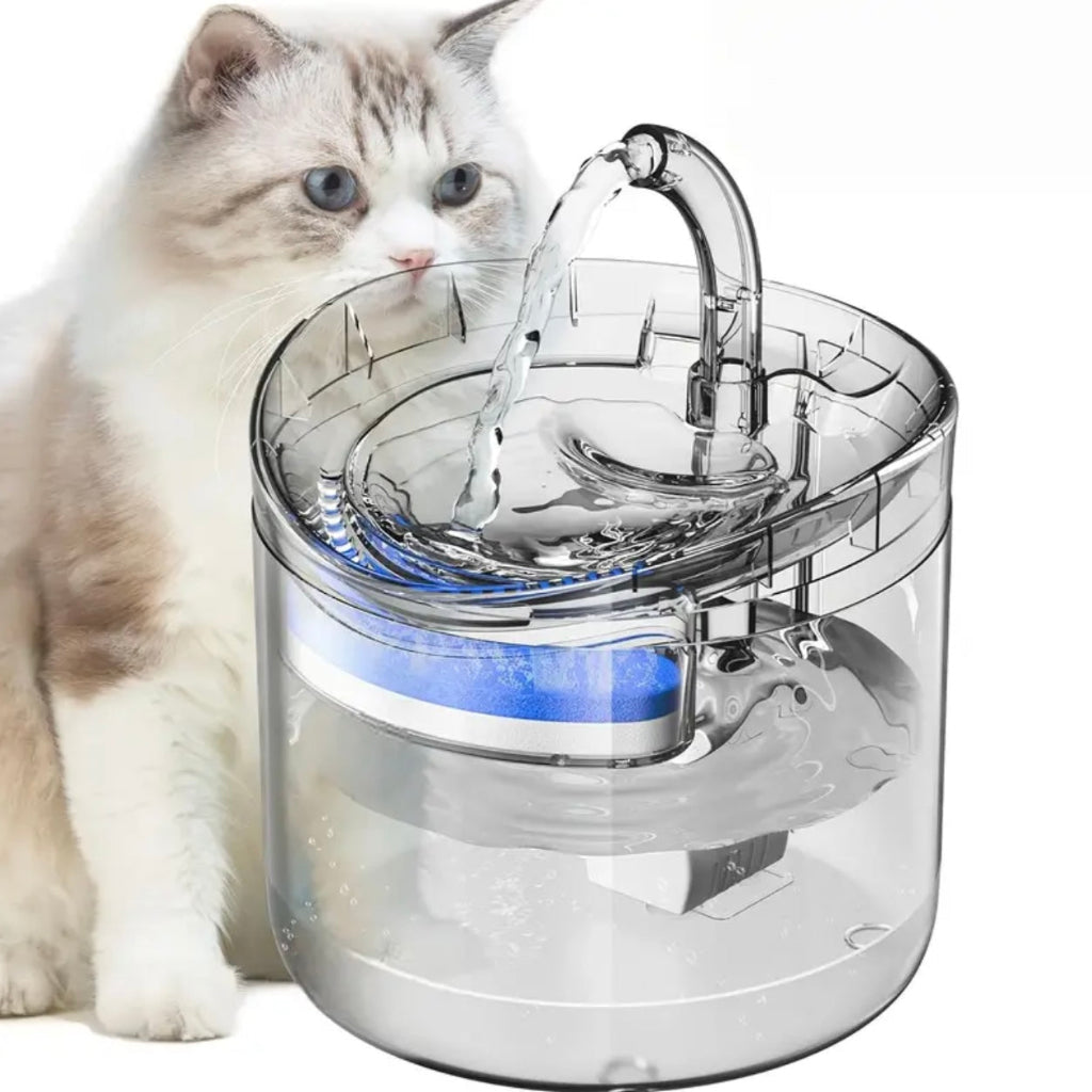 Cat Water Fountain Animal Drinking Fountain Automatic Pet Drinking Fountain Transparent Silent Drinking Fountain Suitable for Large, Medium And Small Cats And Dogs, Without Battery