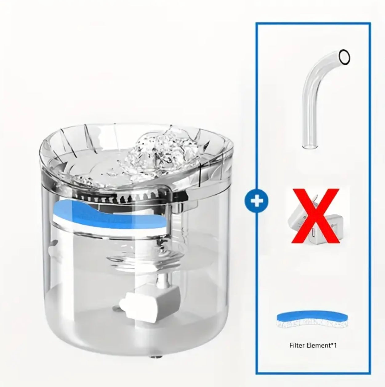 Cat Water Fountain Animal Drinking Fountain Automatic Pet Drinking Fountain Transparent Silent Drinking Fountain Suitable for Large, Medium And Small Cats And Dogs, Without Battery