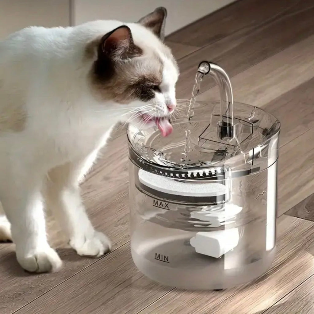 Cat Water Fountain Animal Drinking Fountain Automatic Pet Drinking Fountain Transparent Silent Drinking Fountain Suitable for Large, Medium And Small Cats And Dogs, Without Battery
