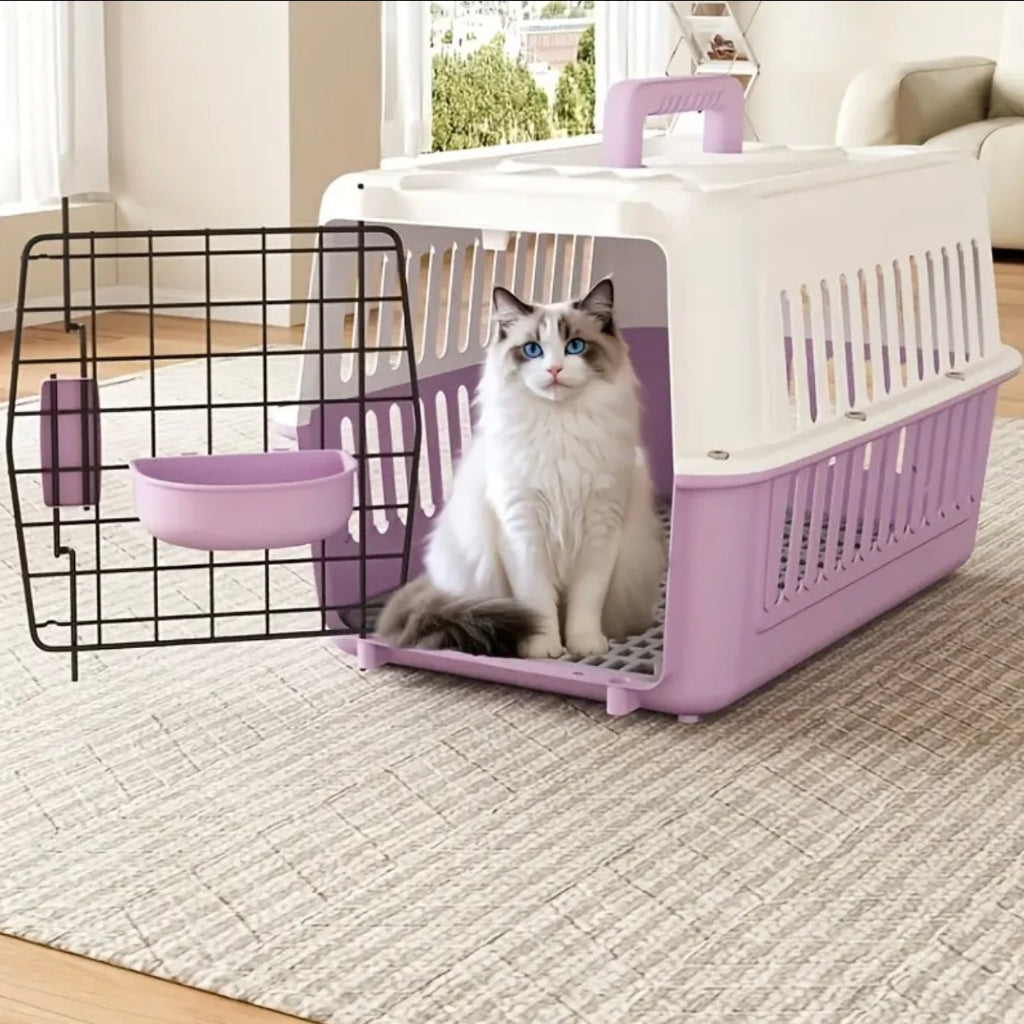 pet air transport case | Air case that meets aviation standards, thickened hard cat cage | Suitable for pets | Reinforced ventilation opening + anti-escape lock | Portable handle - Available Mix colors..