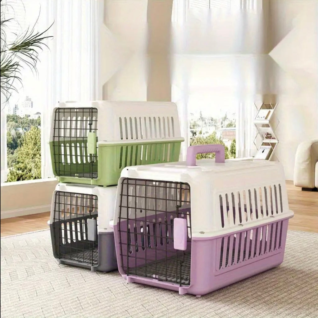 pet air transport case | Air case that meets aviation standards, thickened hard cat cage | Suitable for pets | Reinforced ventilation opening + anti-escape lock | Portable handle - Available Mix colors..