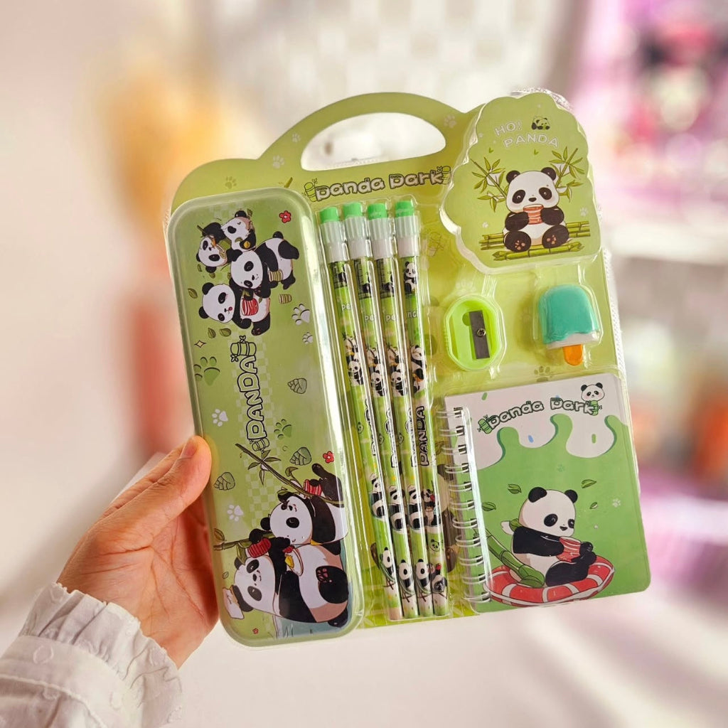 Panda Theme Stationery Set - Creative Gift Box, Includes Panda Pencils, Notebook, etc. I Very suitable for school rewards and daily office necessities, School Supplies | Panda theme design | Various stationery festival gifts