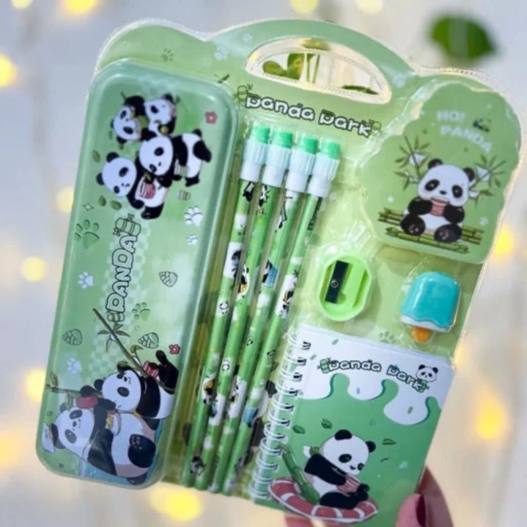 Panda Theme Stationery Set - Creative Gift Box, Includes Panda Pencils, Notebook, etc. I Very suitable for school rewards and daily office necessities, School Supplies | Panda theme design | Various stationery festival gifts