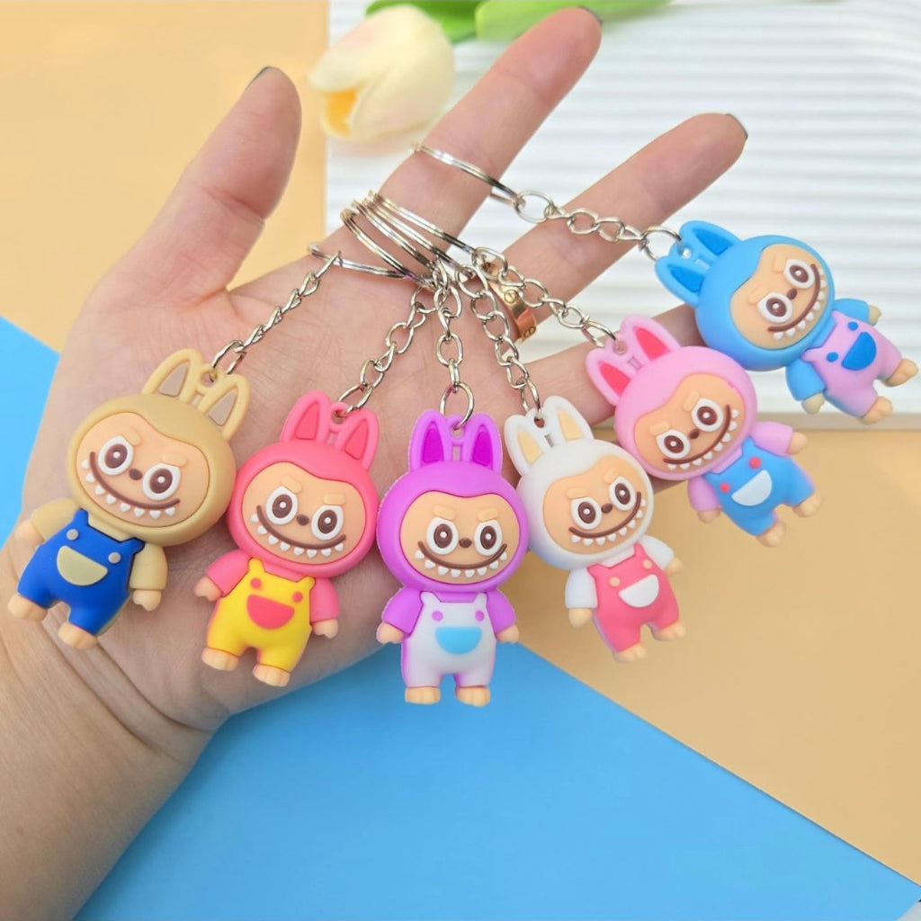 Labubu Keychain Backpacks Key Pendants,Doll Pendant Hanging Decoration Keyring Card Gift, Stress-Relieving Accessory, Colourful, Small La bubu…