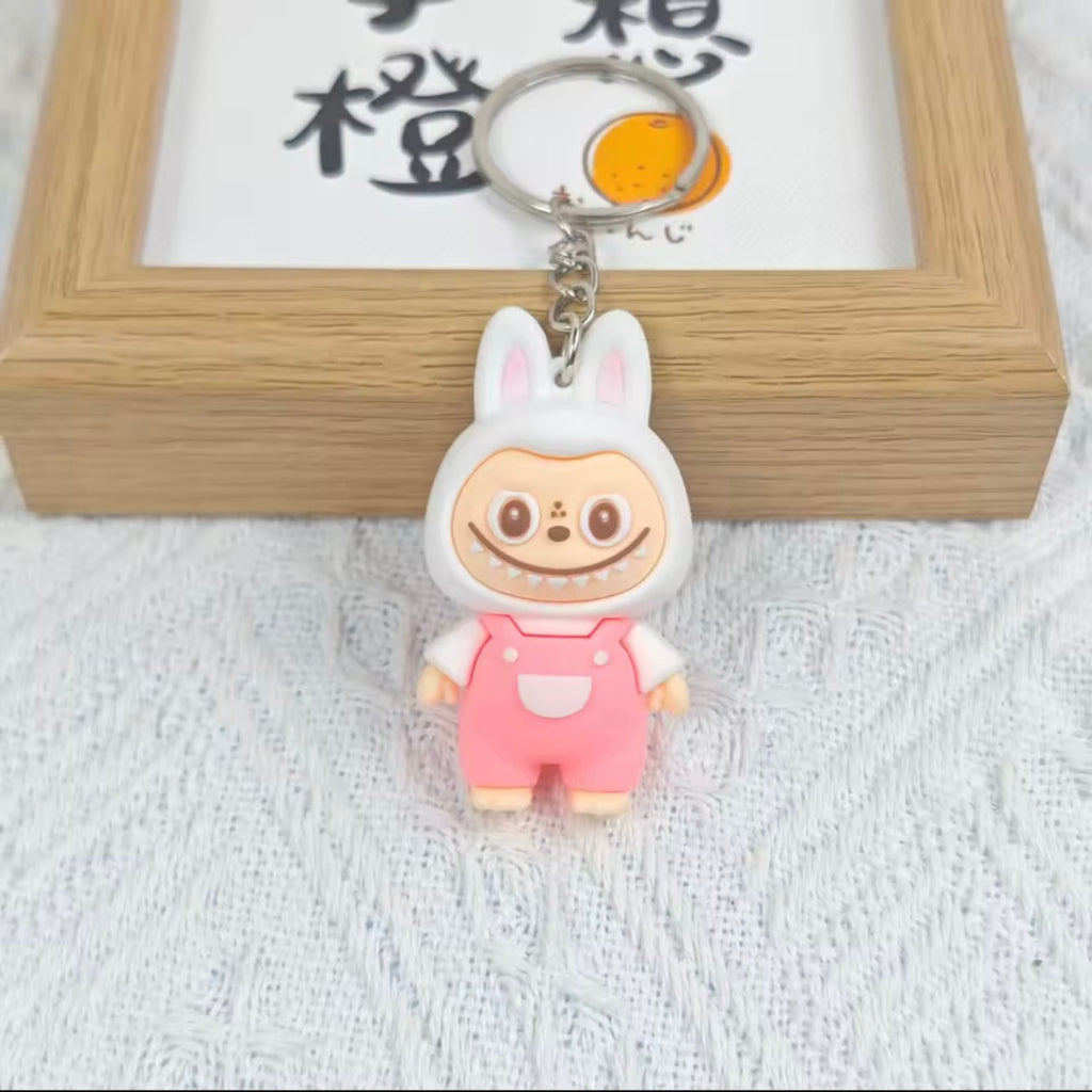 Labubu Keychain Backpacks Key Pendants,Doll Pendant Hanging Decoration Keyring Card Gift, Stress-Relieving Accessory, Colourful, Small La bubu…