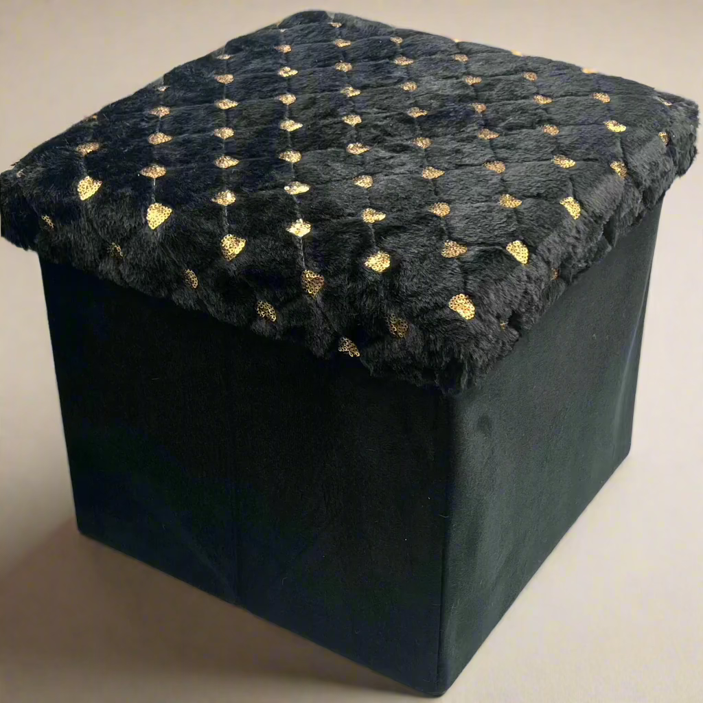 Foldable Stool Ottoman Durable Storage Box for Bedroom Hotel Farmhouse Hall Apartment Villa,Gift box