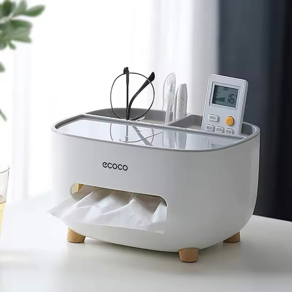 Desktop Tissue Box Office Living Room High-end Light Luxury Tissue Box Multi-functional Storage Box Tissue Box Holder