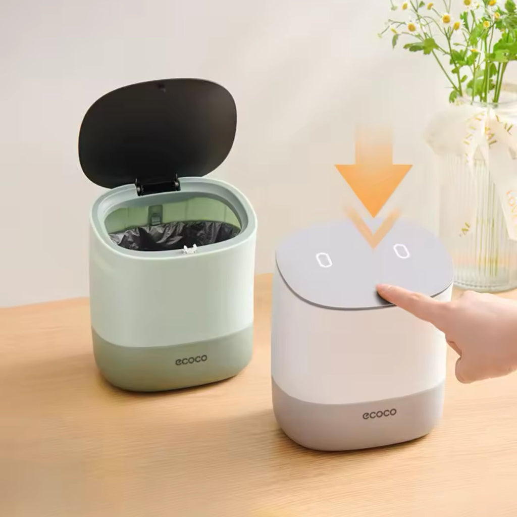 Ecoco سطح المكتب سطح القمامة الأسرة الصغيرة سلة المهملات الصغيرة Van Mini Home Home Office Compered Trash Office Supply Sunres Barrel Box | Dustbin