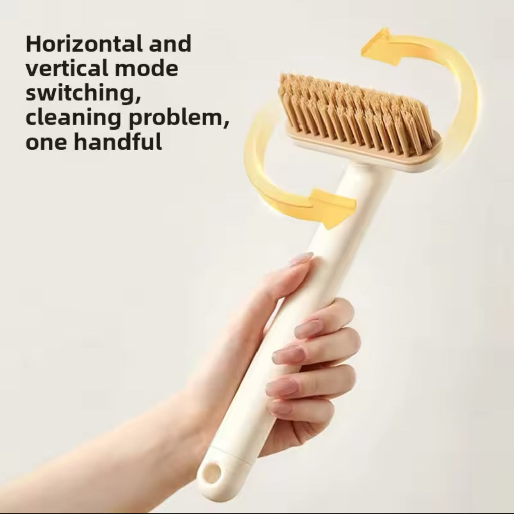 Ecoco 2-in-1 Bathroom & Floor Cleaning Brush – 360° Rotating Mini Brush with Long Handle