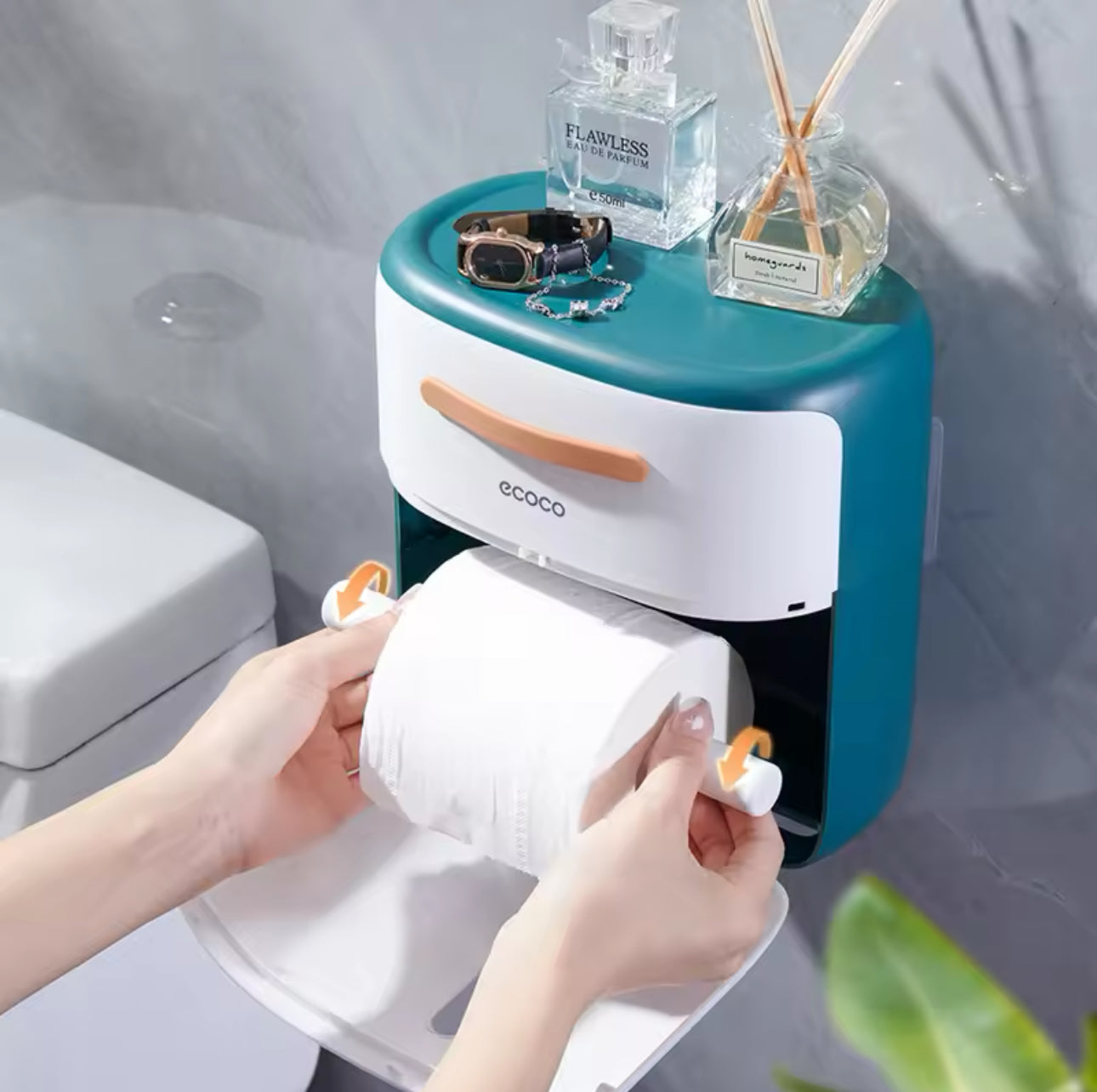 Double Layer Toilet Paper Holder Wall Mounted Tissue Storage Box Waterproof Wc Roll Paper Stand Case Bathroom Accessories