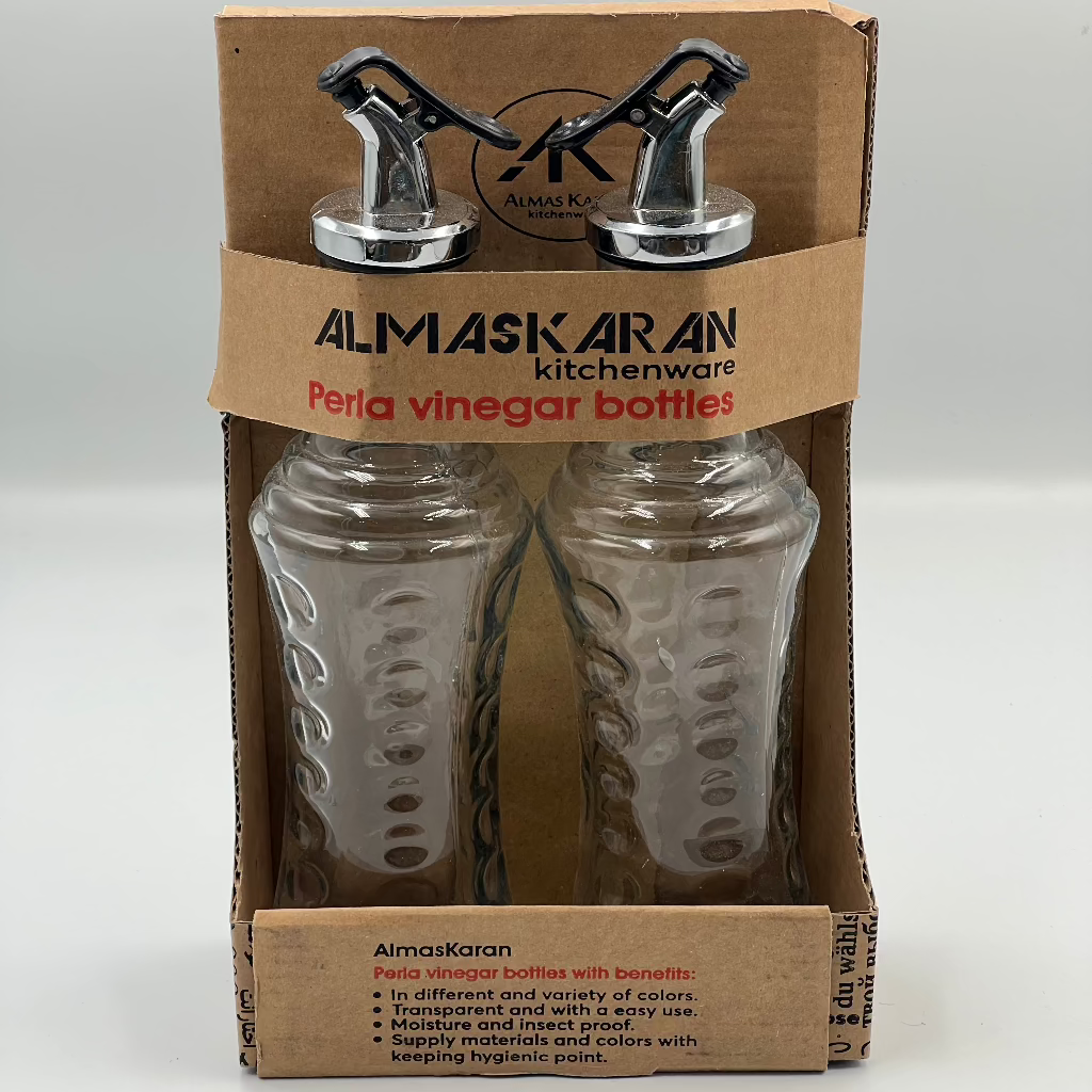 2pc Set Premium LeakProof Glass Oil Dispenser Bottle - Aesthetic Design for Olive Oil, Vinegar & Seasonings - Perfect for Kitchen,Camping & Picnics-Durable, Travel-Friendly & Space-Saving, Oil Dispenser for Kitchen, Stylish Kitchenware..