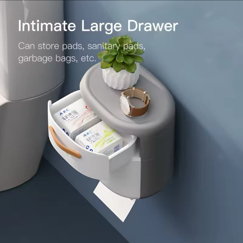 حامل ورق التواليت مزدوج الطبقة من إيكوكو - صندوق تخزين مناديل مقاوم للماء