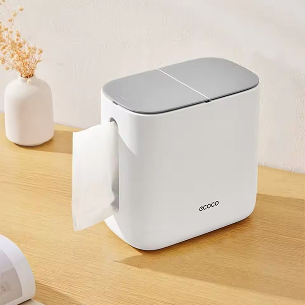 Ecoco Portable Plastic Tissue Box – Large Capacity, Dustproof & Space-Saving
