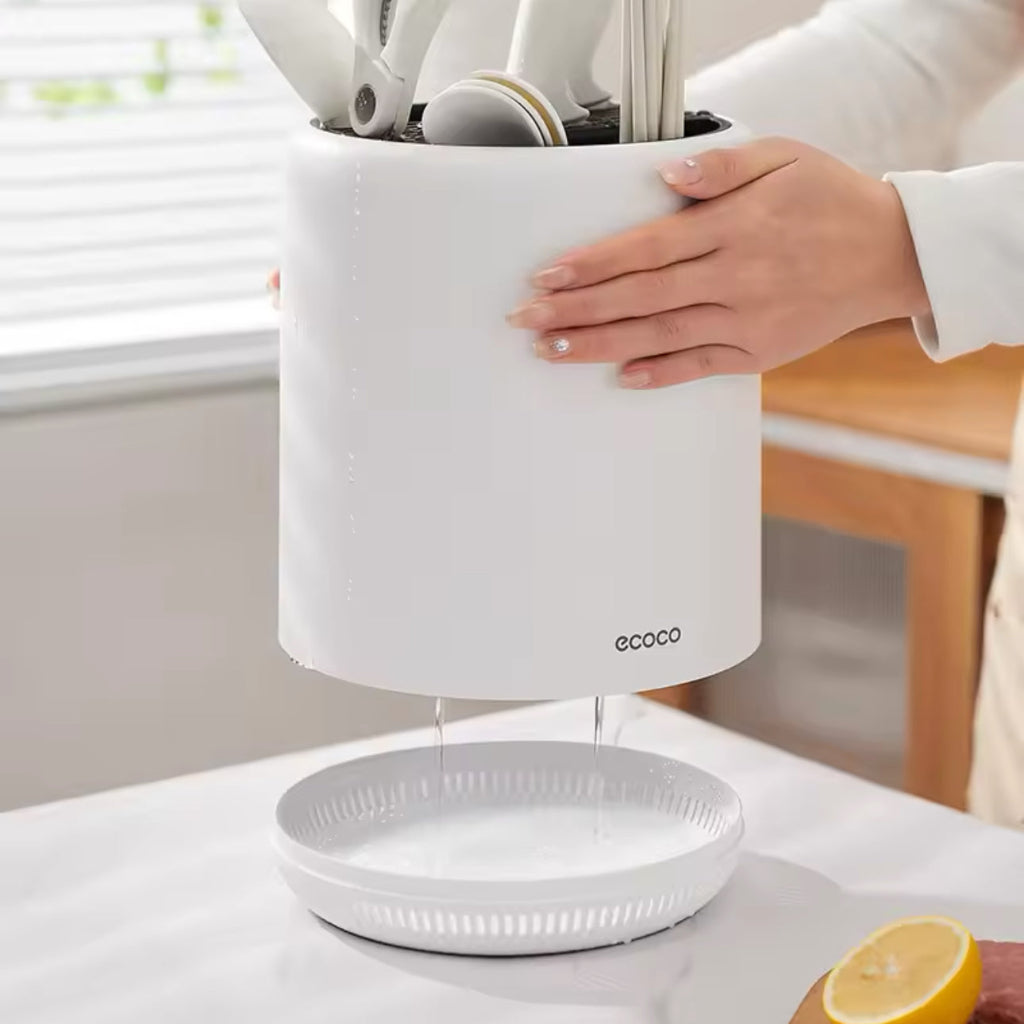 Ecoco Kitchen Rotating Knife & Utensil Rack – Multi-Functional Countertop Knife and Chopstick Holder