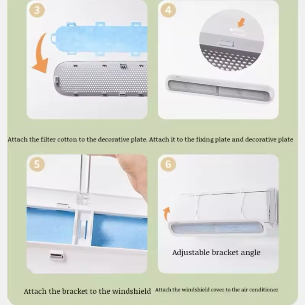 الزجاج الأمامي لمكيف الهواء القابل للتعديل من إيكوكو - منحرف مضاد للنفخ المباشر لغرفة النوم والاستخدام المنزلي