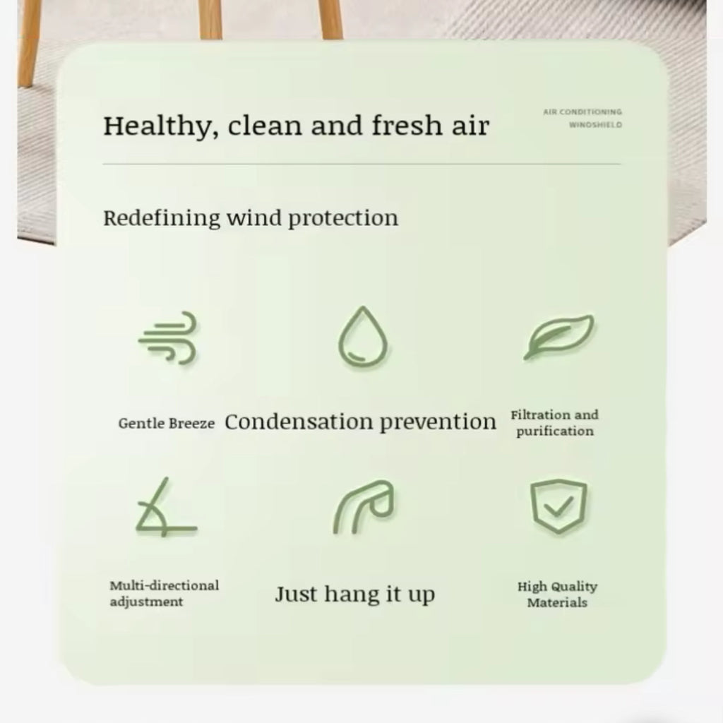 الزجاج الأمامي لمكيف الهواء القابل للتعديل من إيكوكو - منحرف مضاد للنفخ المباشر لغرفة النوم والاستخدام المنزلي