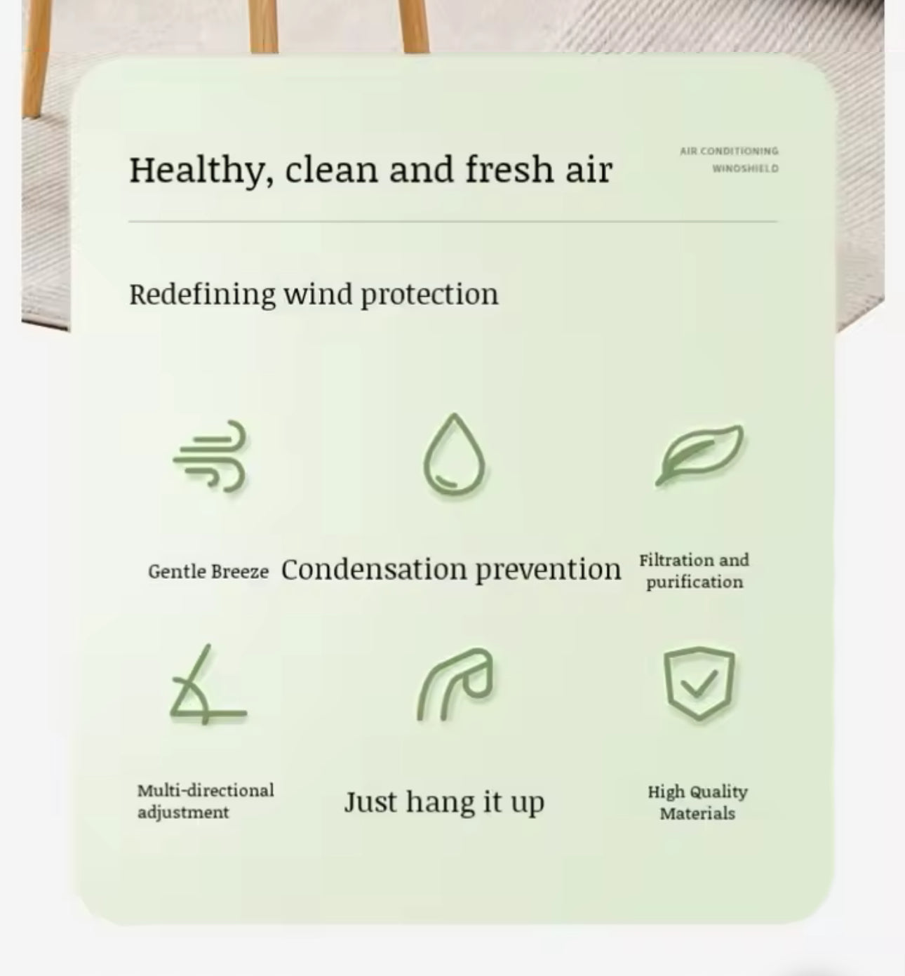 Air conditioner windshield to prevent direct blowing pregnant women and young children windshield bedroom air conditioning parts