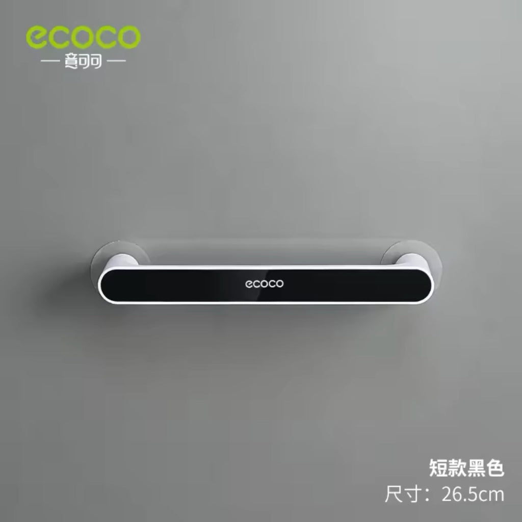 شبشب ورف مناشف مثبت على الحائط من Ecoco - منظم حمام خالٍ من اللكمات