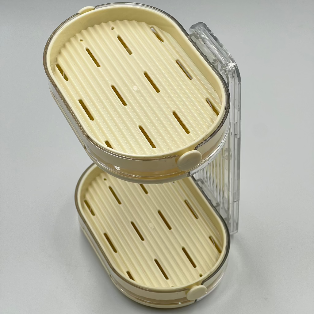 Dual-Layer Oval Soap Dish with Draining Design - Wall-Mounted, Detachable,Soap Holder,Water-Resistant Soap Holder for Bathroom Storage (Other Material)
