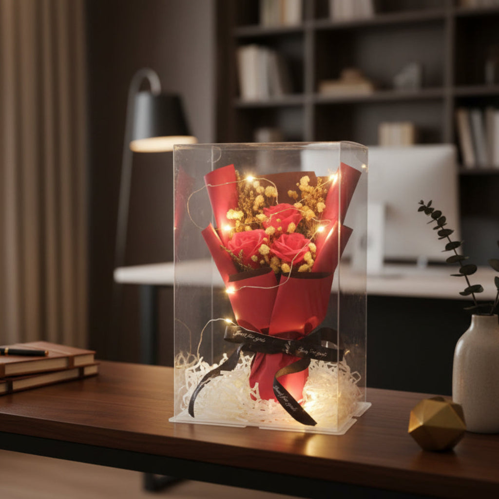 Elegant LED Rose Bouquet in Gift Box – Timeless Expression of Love