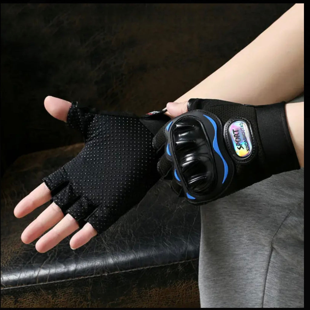 Motorcycle riding gloves, protective joint cycling sports outdoor fitness half-finger gloves. Essential for all seasons and home use.