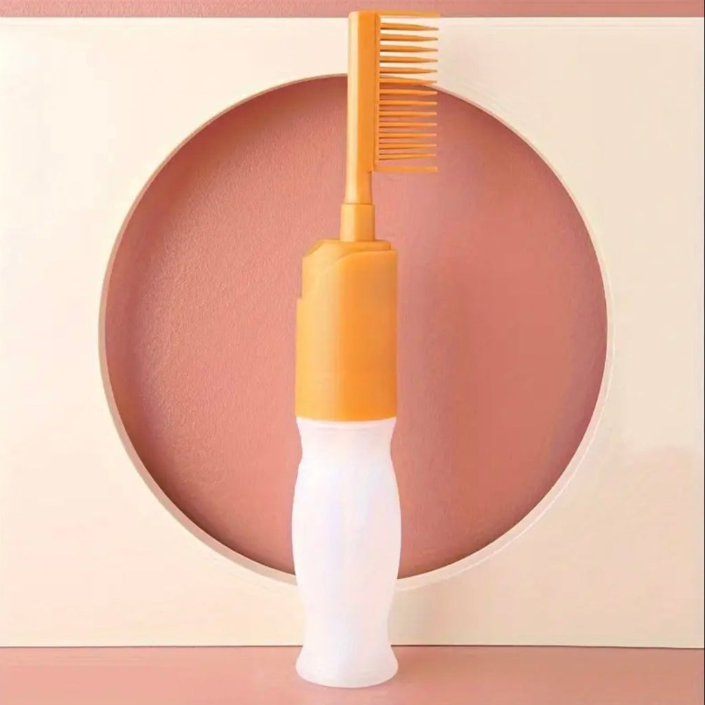 Orange & Black 110ml Hair Dye Bottles with Comb Attachment - Easy One-Handed Application, Convenient for Home and Salon Use, Precise Scale for Accurate Coloring. Hair Dye Tools& Accessories