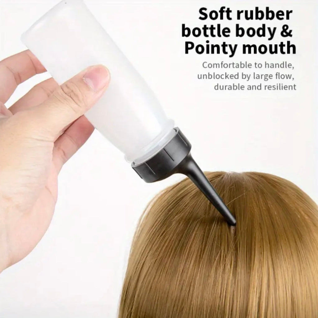 Hair Dye Bottle, Normal Hair Type, Tool and Accessories for Hair Care,Salon Plastic Dye Squeeze Applicator Bottles with Black Caps,Precision Tips for Hair, Oil, and Dry Ingredients Application..