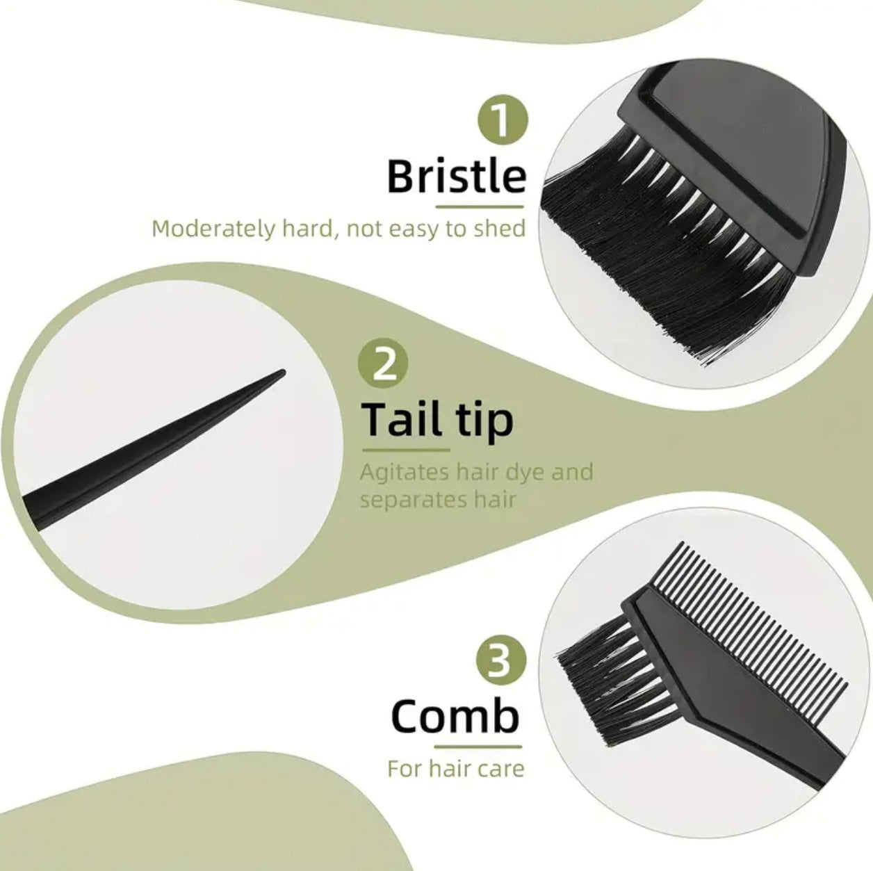 3pcs Hair Dye Kit with Comb, Hair Brush - Perfect for DIY Salon and Home Bleaching Essentials...