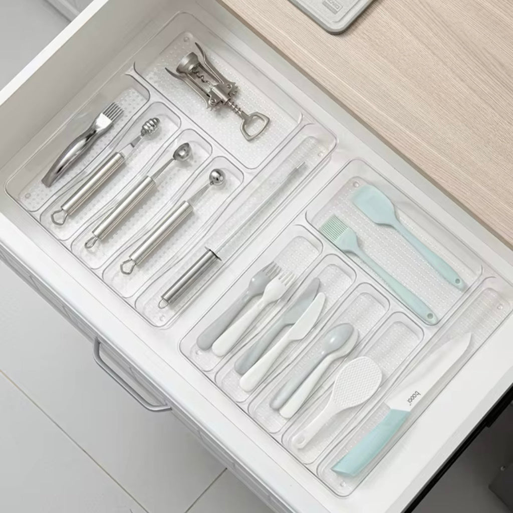 1pc Clear Acrylic Drawer Organizer, Lightweight PET Storage Box for Kitchen, Desk & Home Organization Home Organization Solution | Transparent Design | Clear Acrylic Material, Kitchen Organizers And Storag, Desk & Drawer Organizer for Home Storage