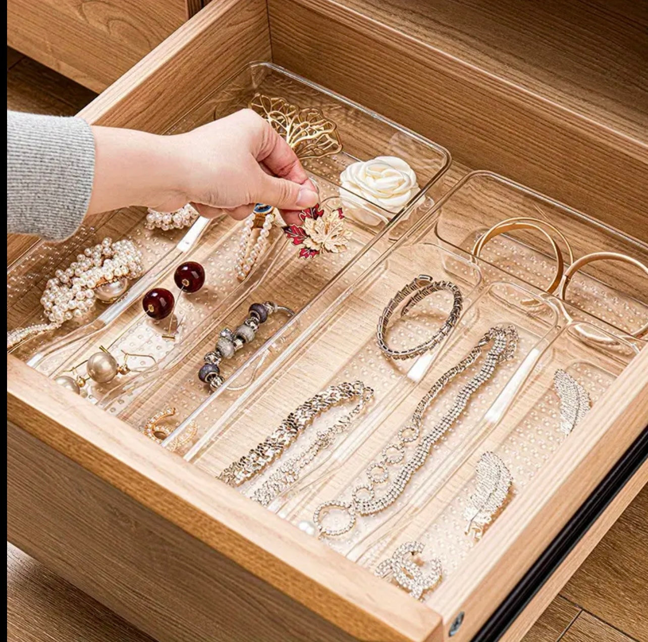 1pc Clear Acrylic Drawer Organizer, Lightweight PET Storage Box for Kitchen, Desk & Home Organization Home Organization Solution | Transparent Design | Clear Acrylic Material, Kitchen Organizers And Storag, Desk & Drawer Organizer for Home Storage