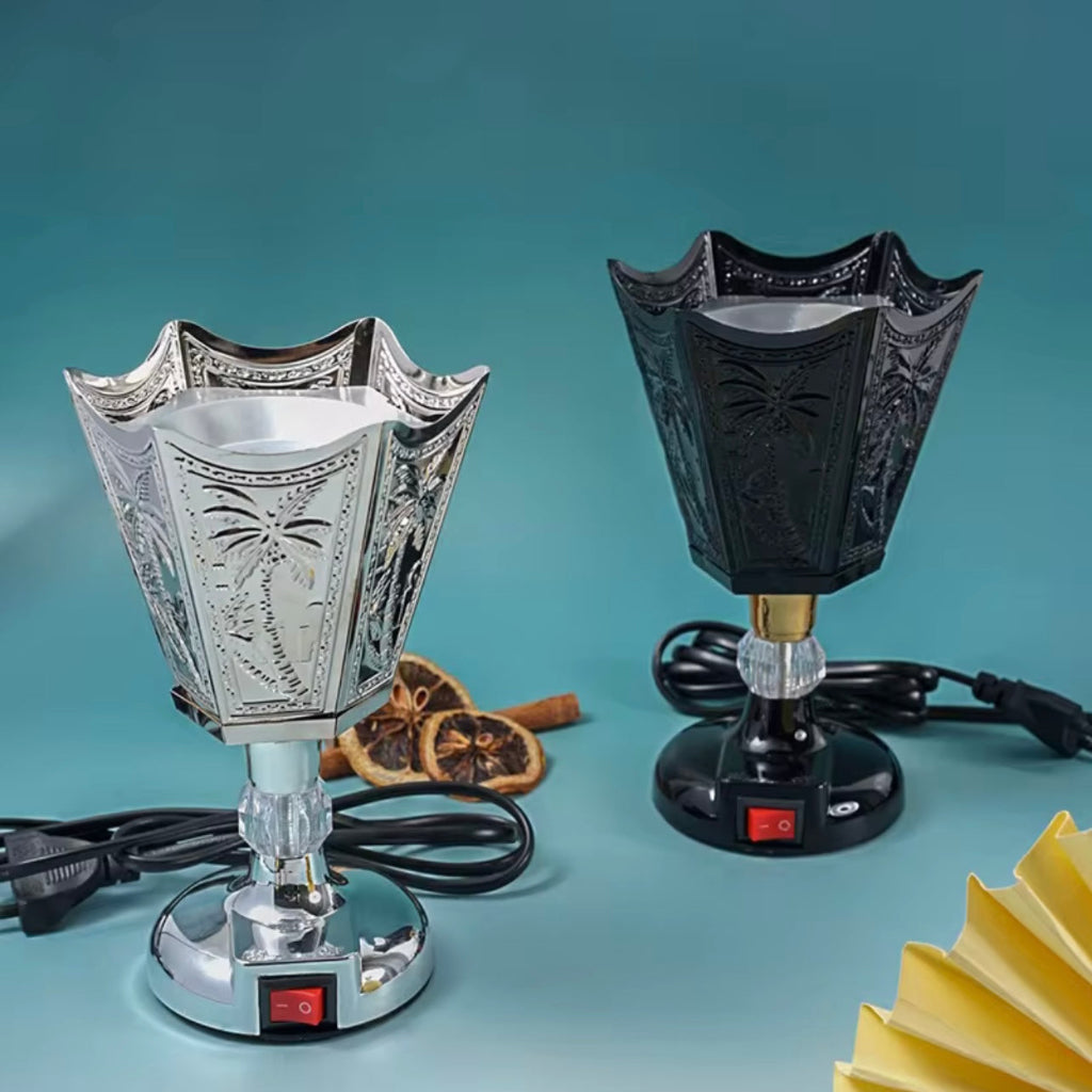 Electric Incense Burner Household Aroma Censer Decorative Bowl Reusable Metal Oud Bakhoor Charcoal Home Fragrance Products Home