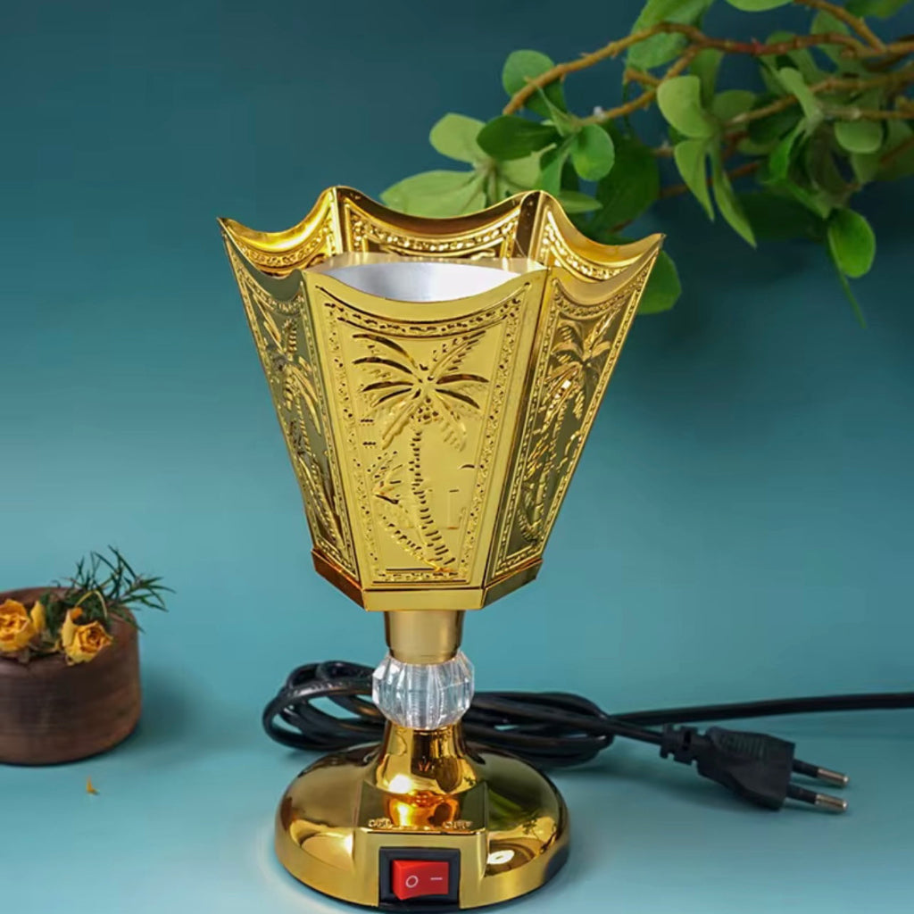 Electric Incense Burner Household Aroma Censer Decorative Bowl Reusable Metal Oud Bakhoor Charcoal Home Fragrance Products Home