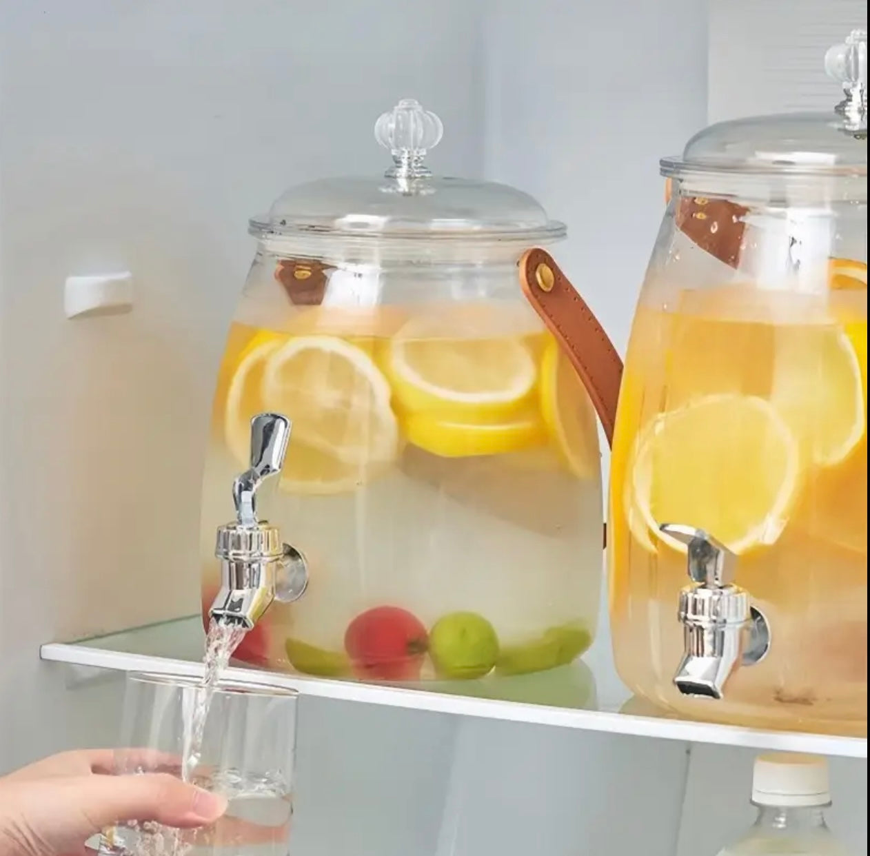 Beverage Dispenser Container with Spigot and Handle Leakproof Iced Juice Lemonade Drink Dispensers for Parties