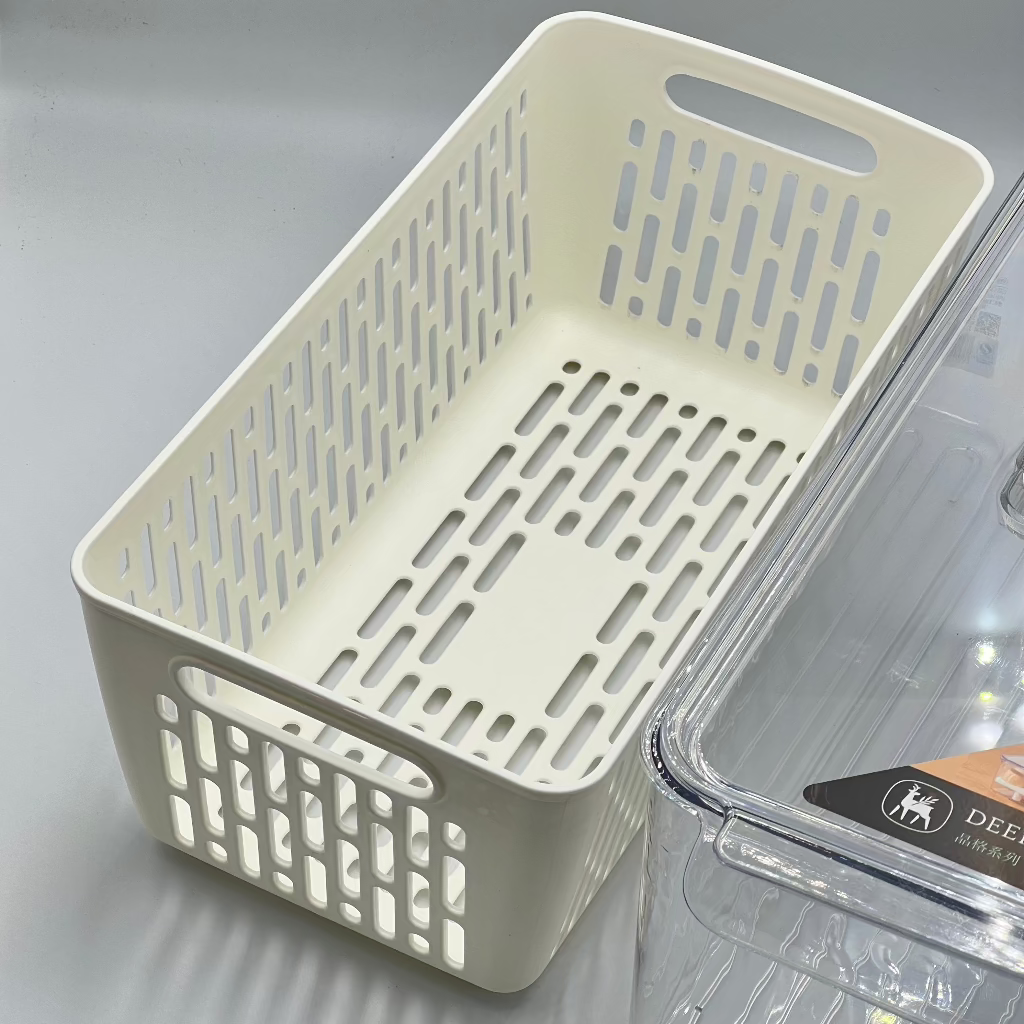 Acrylic Food Storage box Tightly Sealed Plastic Lid With Drainage Plate And High Quality Material Practical For Kitchen - Transparent White
