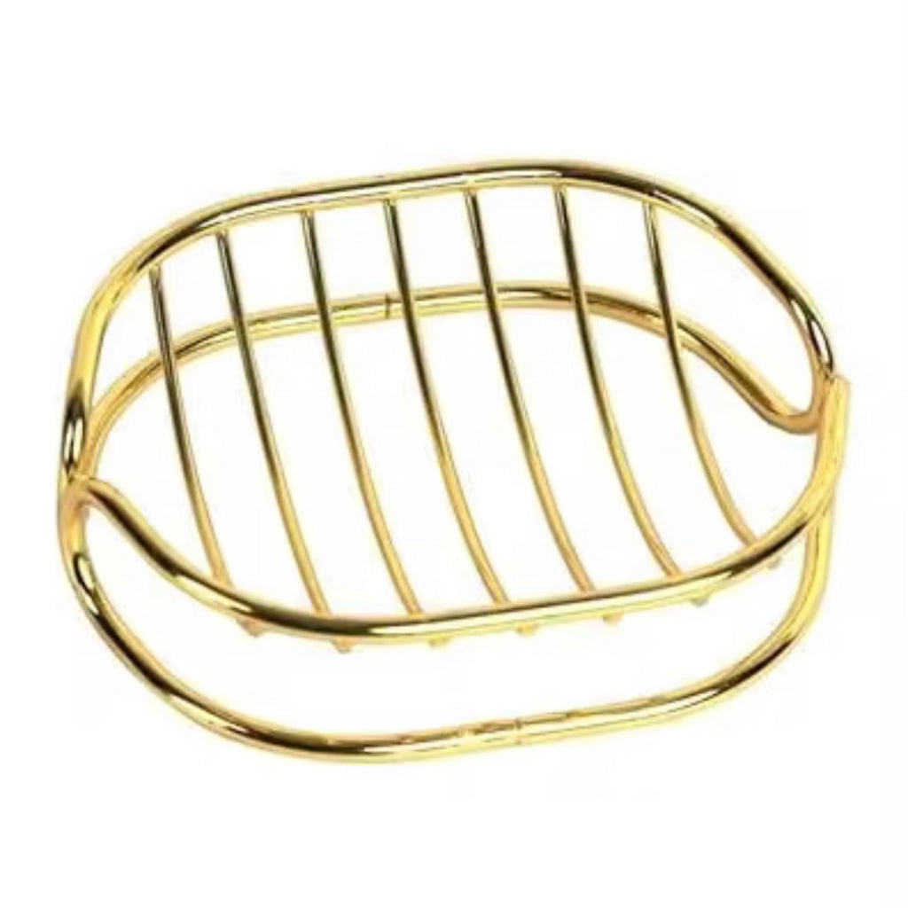 Golden Metal Soap Dish Holder-draining Soap Holder for Bathroom and Kitchen Accessories..