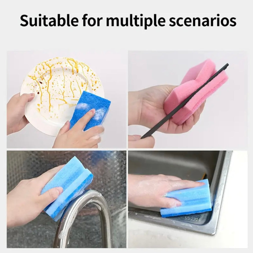 10pcs Colorful I-shaped Sponge, Cleaning Sponge, Double-sided Scouring Pad, Household Cleaning, Dishwashing Sponge, Advanced Kitchen Sponge, Durable Anti-scratch Sponge, Cleaning Tools, Random Colors