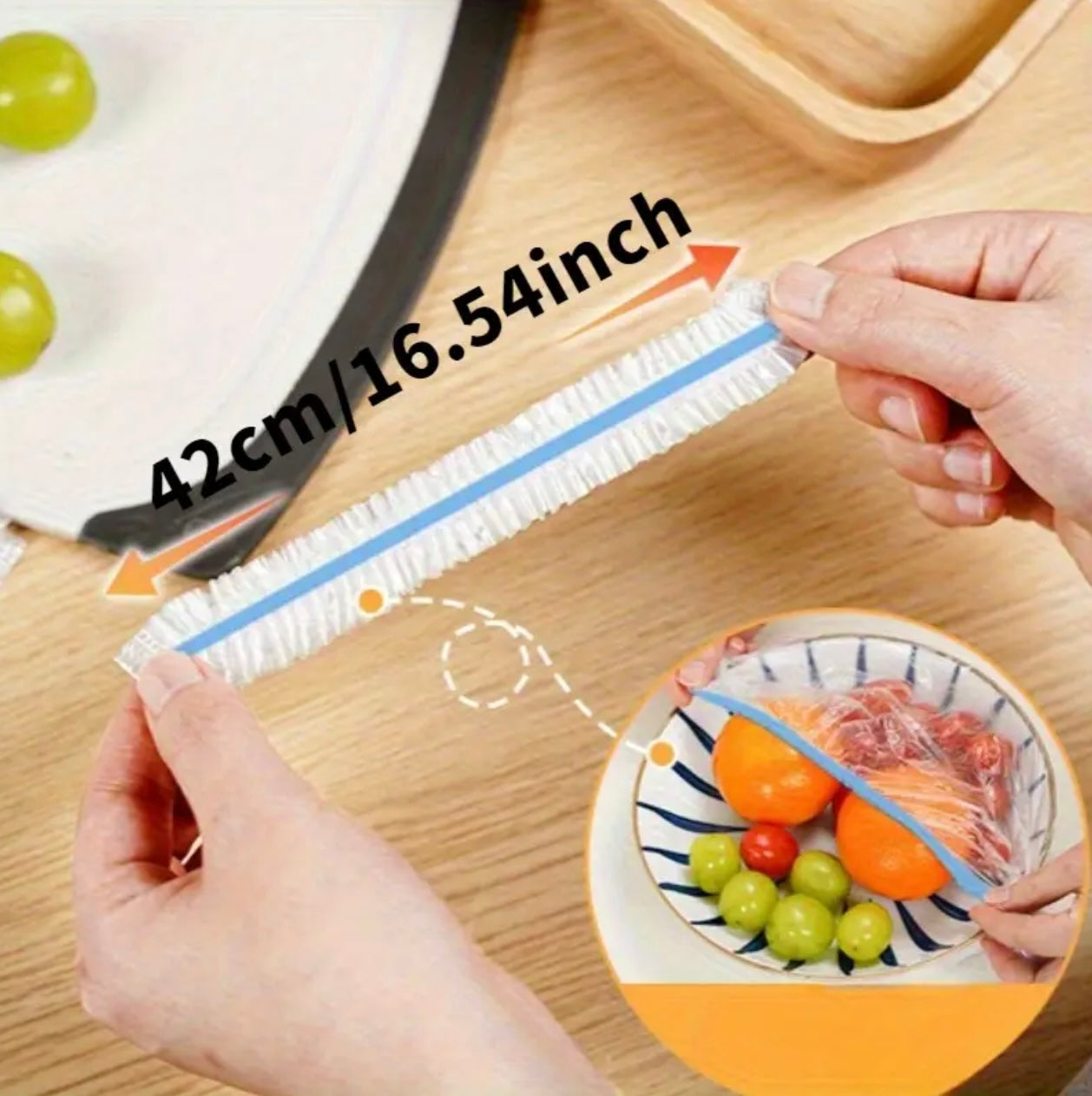 180 pcs One box Flexible Clear PE Lid - Reusable, Stretchable Kitchen Film for Food Storage, Bowls, Containers - Odorless, Dustproof, Multi-Purpose Cover for Preserving Freshness - Food Storage Solution|Transparent Kitchen Cover Stretchable Material
