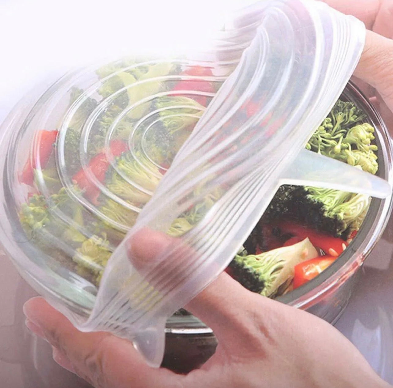 6 Pcs/Set Stretchable Reusable Silicone Lid Food Storage Covers