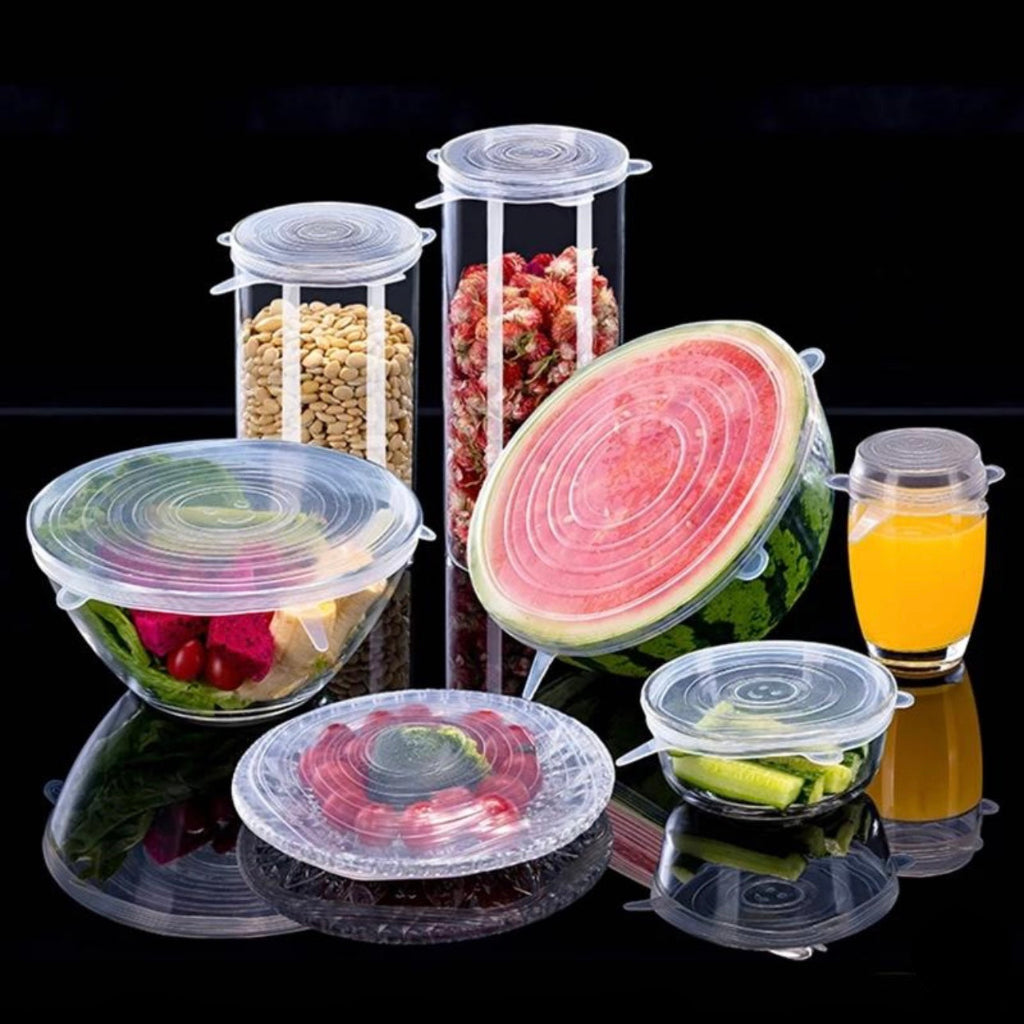 6 Pcs/Set Stretchable Reusable Silicone Lid Food Storage Covers