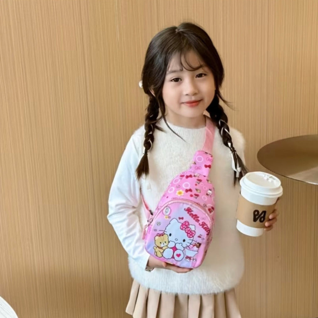 Kids Crossbody Bag,Size 18 cm in height and 13 cm in width,Backpacker purse with Adjustable Strap, School Accessory, Cartoon style