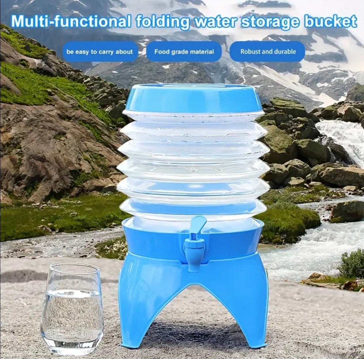 Outdoor mini folding water bucket for easy carrying, convenient for outdoor travel, tourism, camping, compact and convenient, suitable for various scenarios