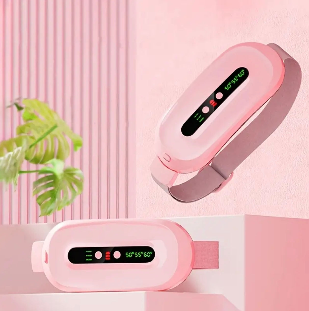 Rechargeable USB-Charged Waist Massager with 3 Heat Compressions - Vibrating Abdominal Belt for Muscle Relief, Adjustable Intensity,