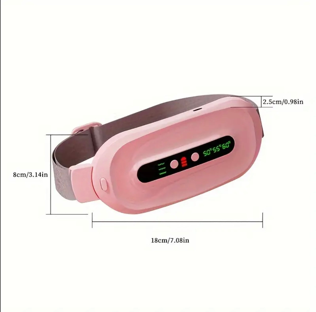Rechargeable USB-Charged Waist Massager with 3 Heat Compressions - Vibrating Abdominal Belt for Muscle Relief, Adjustable Intensity,