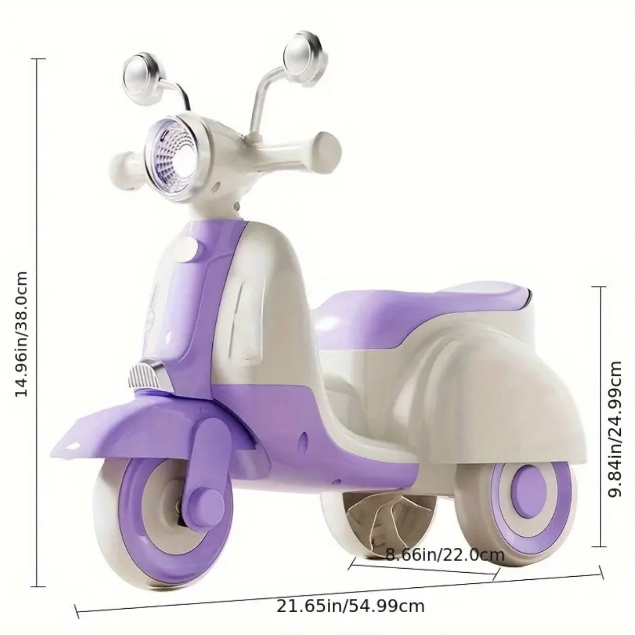 Kids' Scooter Toy Car with Music & Lights - 3+ Years, 3 Riding Modes (Ride-On, Push, Balance), Durable Plastic Wheels, 4 Colors (beige/Pink/Purple/Green) - Ideal Children's Day Gift